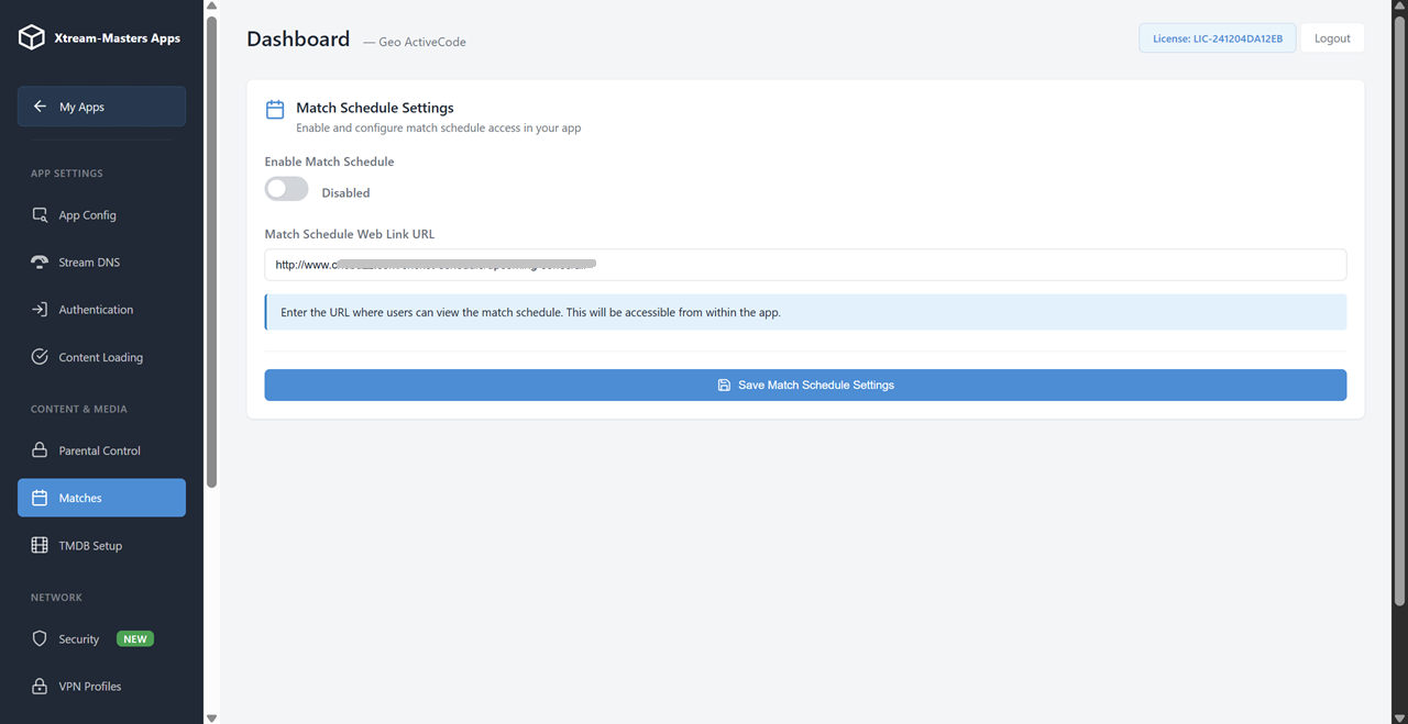 ActiveCode IPTV app admin panel device management screenshot 6